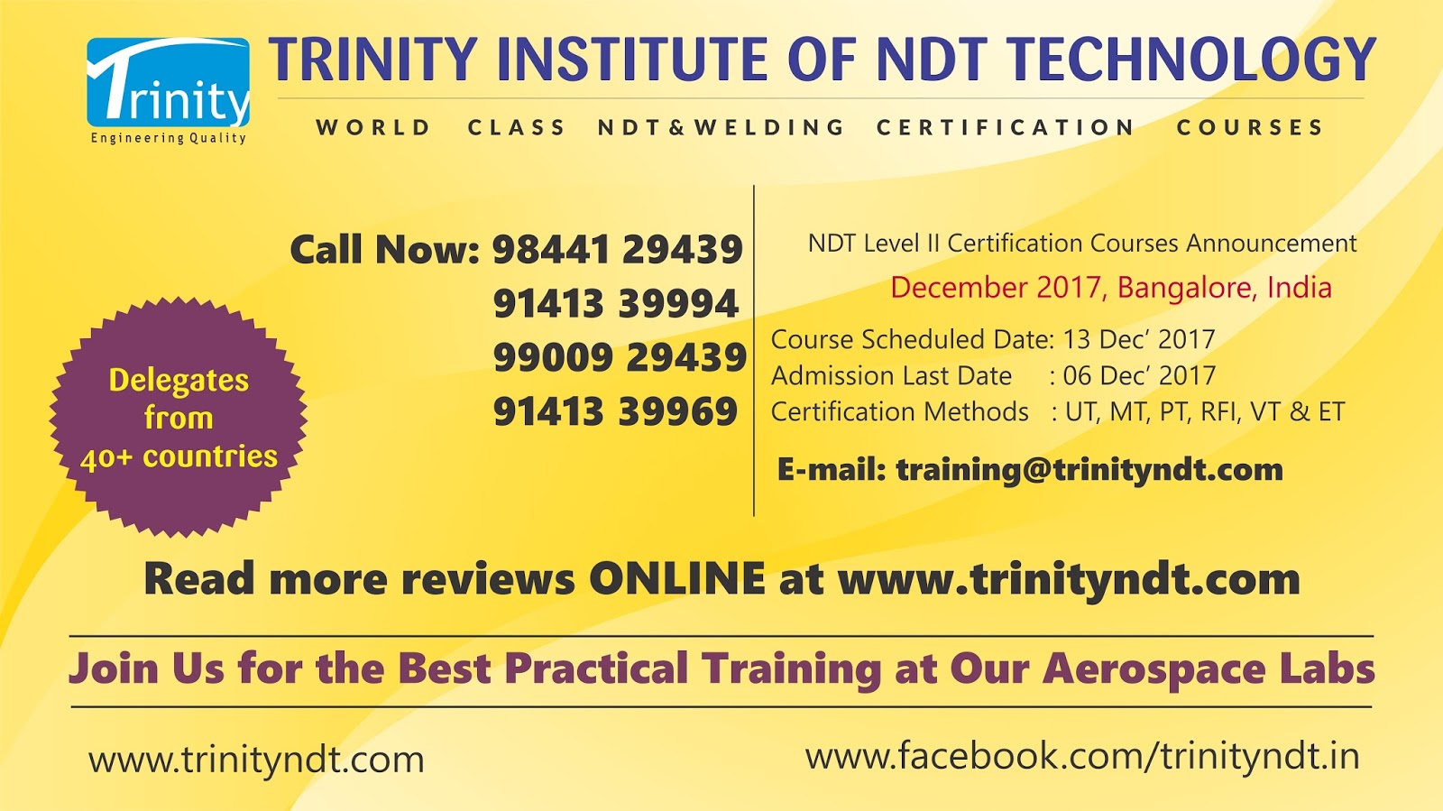 Ndt Welding Training Institute Course Cameroon Nigeria Delhi