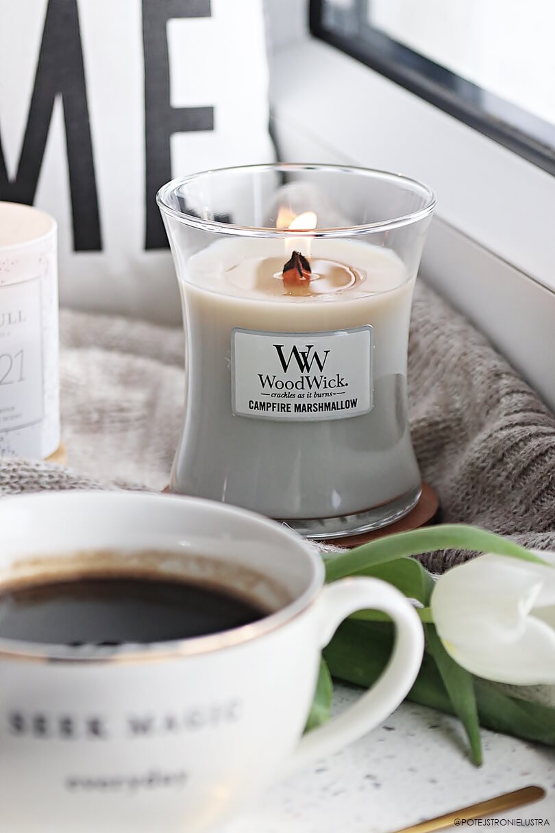 Świeca WoodWick Campfire Marshmallow najlepszy zapach pianek z
