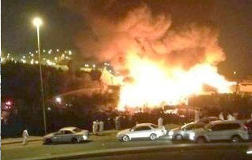 إنقاذ 250 معتمرًا من حريق نشب بفندق في مكة