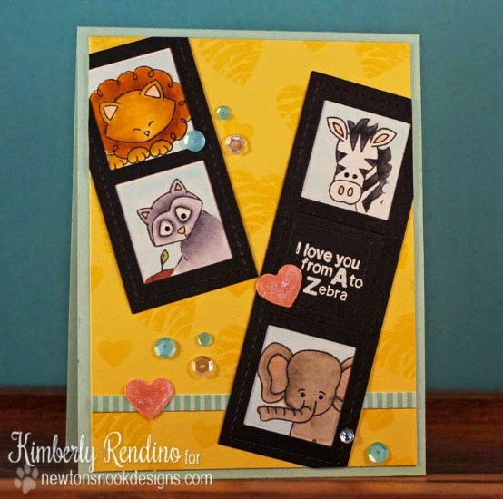 Zoo Animal Valentine Card by Kimberly Rendino | Newton's Nook Designs | Wild about Zoo Stamp Set