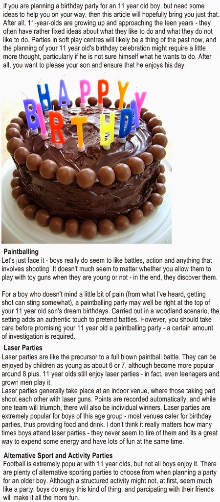 11 year old boy birthday party ideas