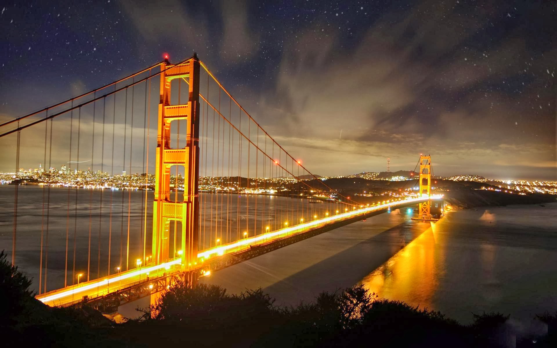 Golden Gate Bridge at Night Full HD Desktop Wallpapers 1080p