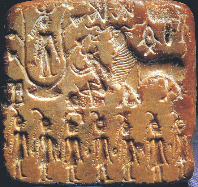 Mohenjo-Daro Seal No.430 (popularly called Sacrifice Seal) dated to c.2600 – 1900 BCE