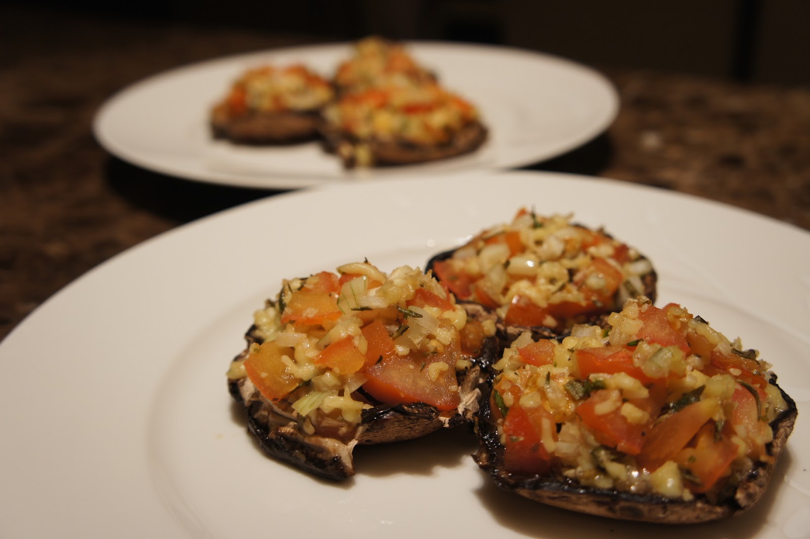 Say My Kitchen Grilled Stuffed Portobello with Fresh Tomatoes, Herbs