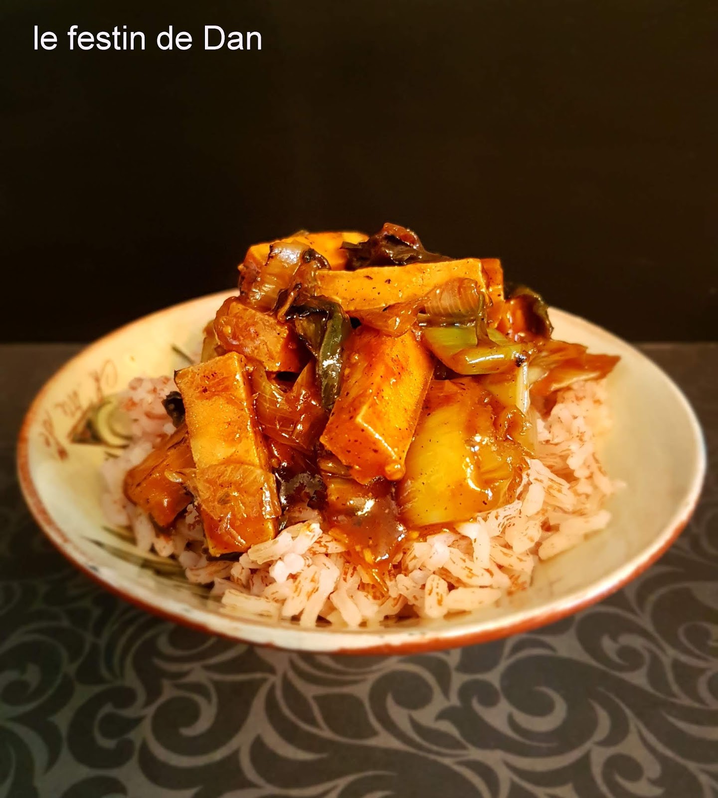 Le Festin de Dan Tofu au Poireau Sauce Asiatique