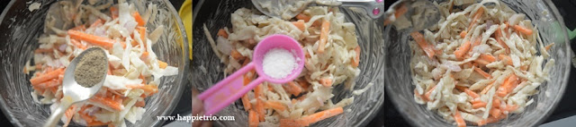 Step 3 - Coleslaw Recipe | Cabbage Mayonnaise  Salad 