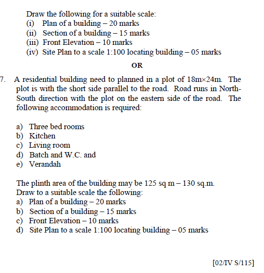 GITAM EURCE 403A Building Planning and Drawing April 2015 Question