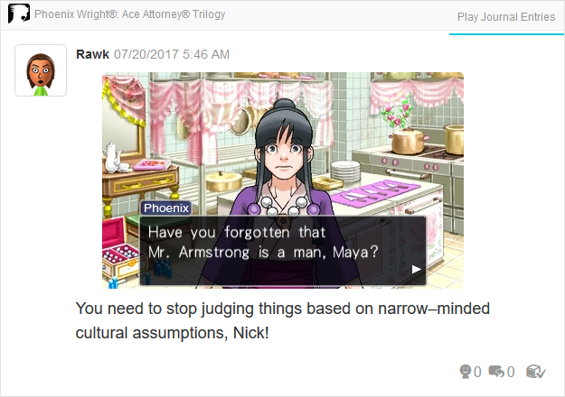 Phoenix Wright Ace Attorney Trials and Tribulations have you forgotten that Mr. Armstrong is a man?