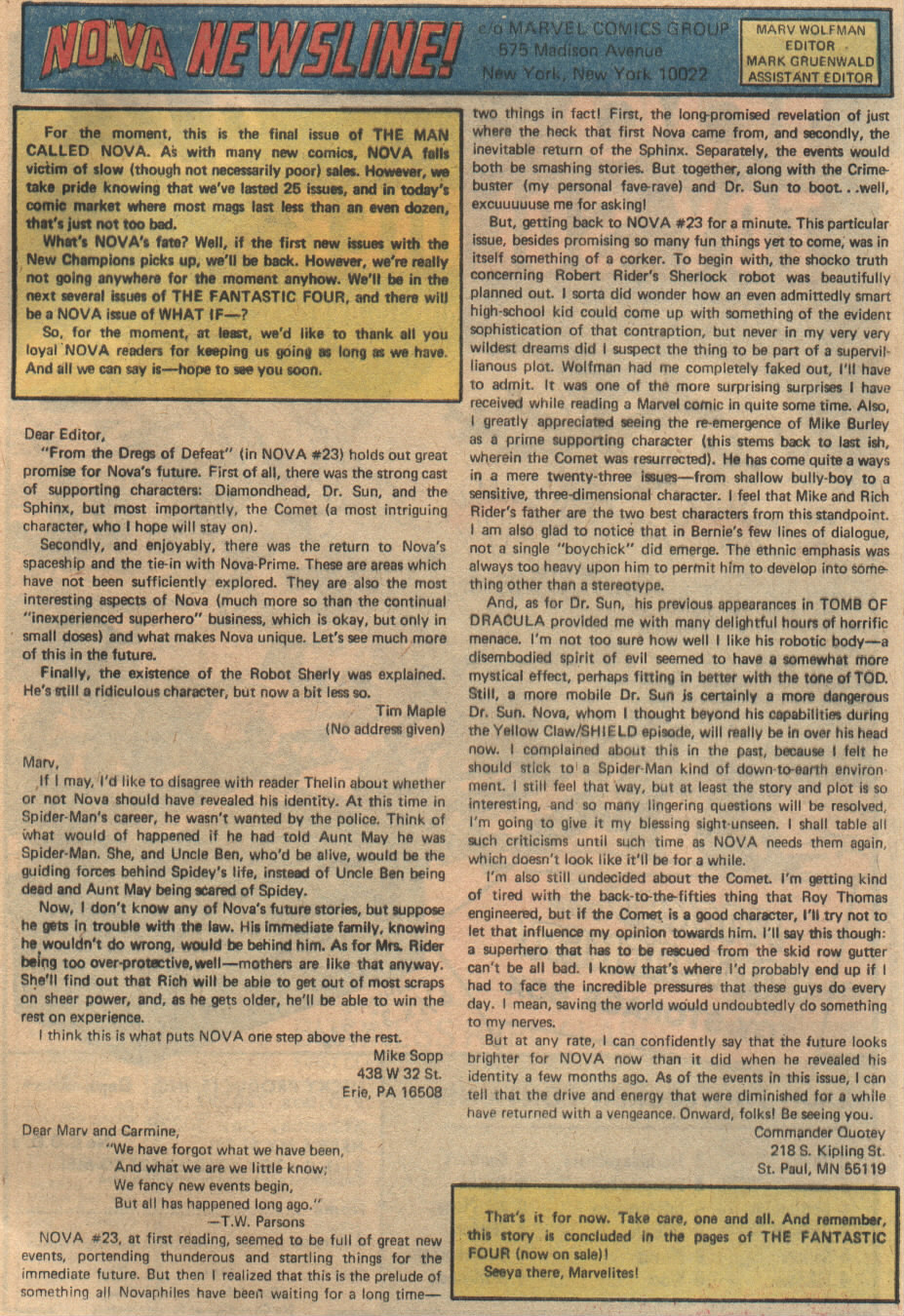Read online Nova (1976) comic -  Issue #25 - 20
