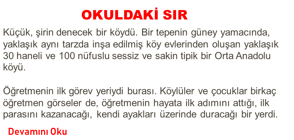 Okuldaki Sir Sizden Gelen Hikayeler Yasam Tadinda Hikayeler