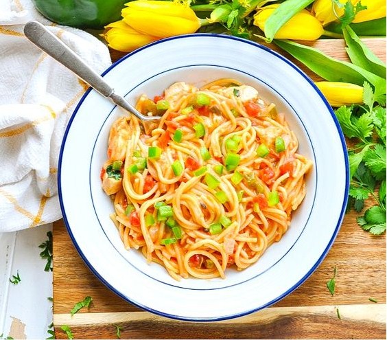 Dump-and-Bake Chicken Spaghetti Dump-and-Bake Chicken Spaghetti