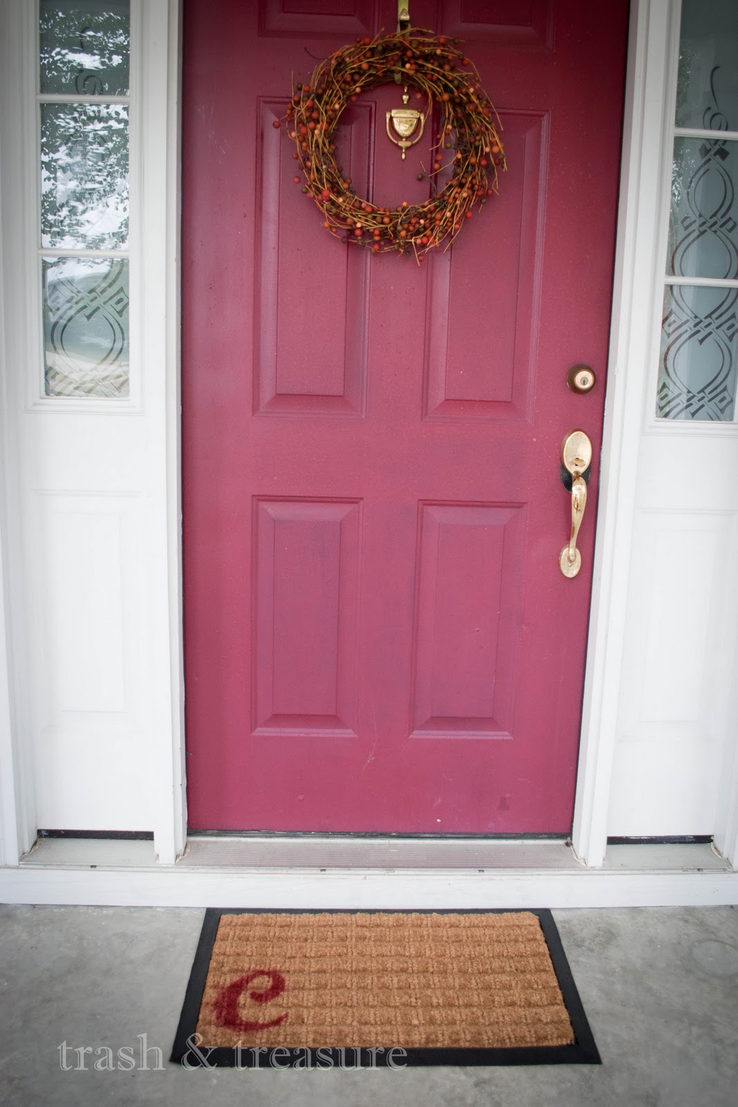 My Trash and Treasure diy quicky doormat customization