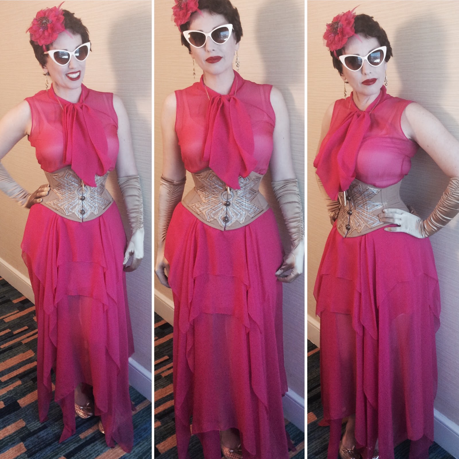 Retro Rack Gail Carriger In Retro 1930s Hot Pink Dress And Gold