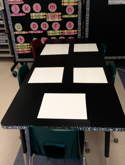 Pre-Primer Word Wall and white board tables