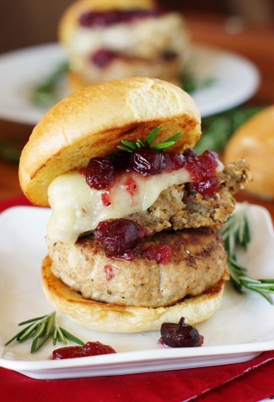 Turkey Burger with Dressing & Cranberry Sauce | The Kitchen Is My Playground