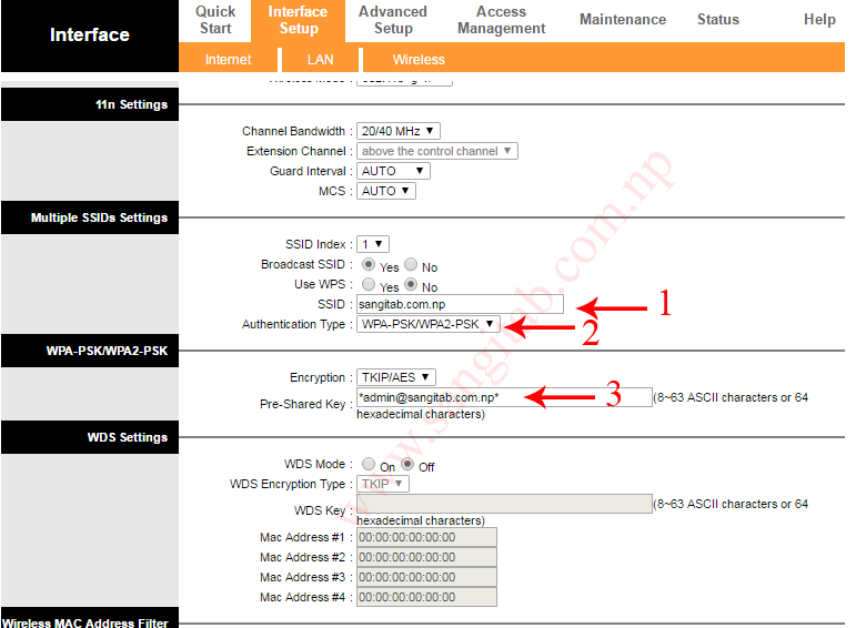 TP link Router Setting (Wireless WiFi Setting and Security) Sangitab