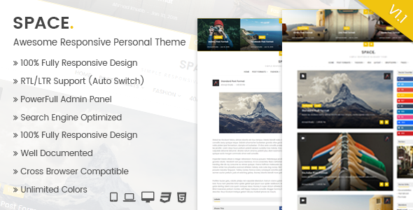 Space - Awesome Blogger Responsive Personal Theme