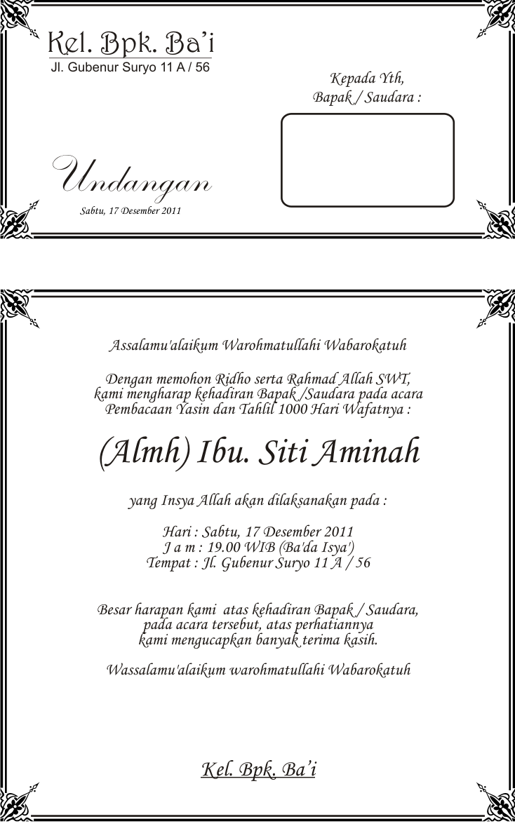 undangan tahlilan wood scribd indo