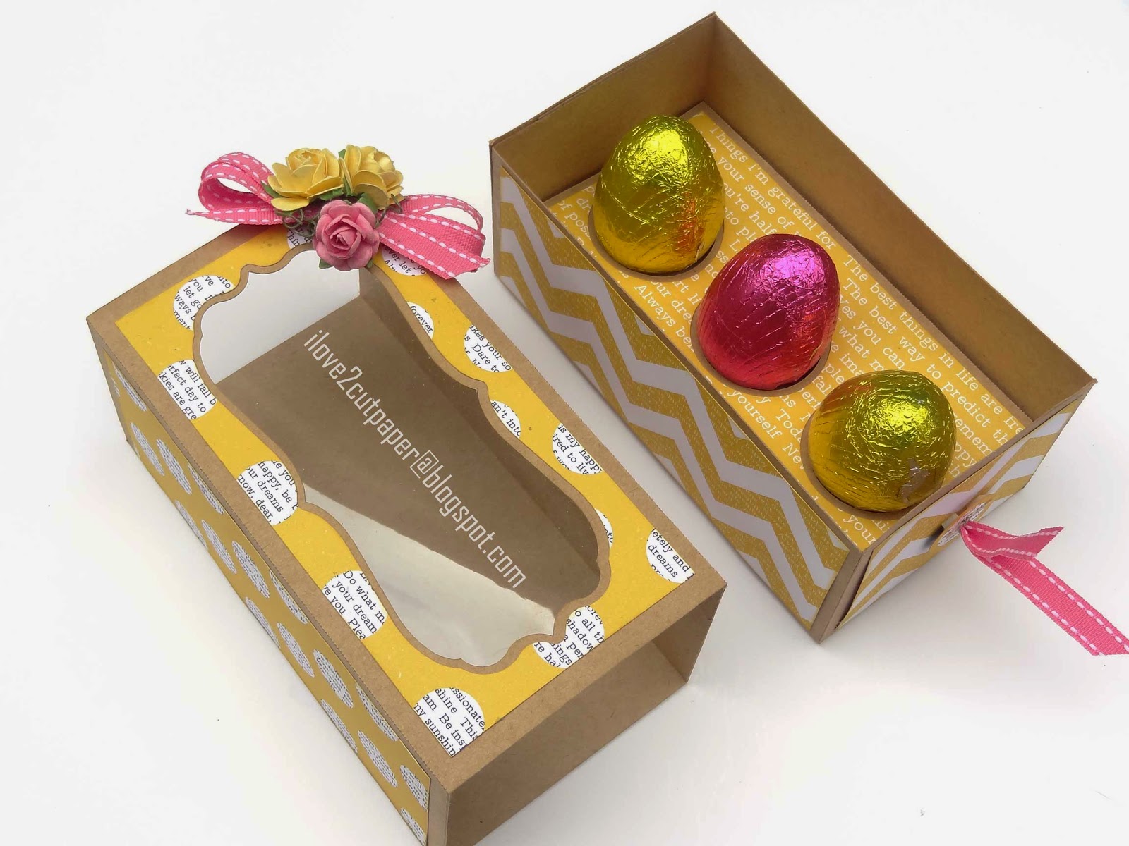 i love 2 cut paper Easter Egg Gift Box