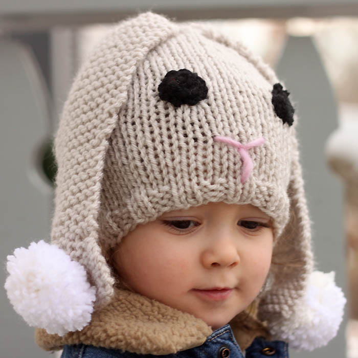 Bunny Baby Hat Free Knitting Pattern - Gina Michele