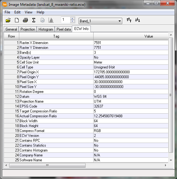 Imagerie Géospatiale ECW/JPEG2000 Header Editor