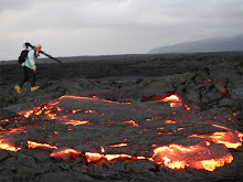 Hiking the active lava fields - respirator needed that day