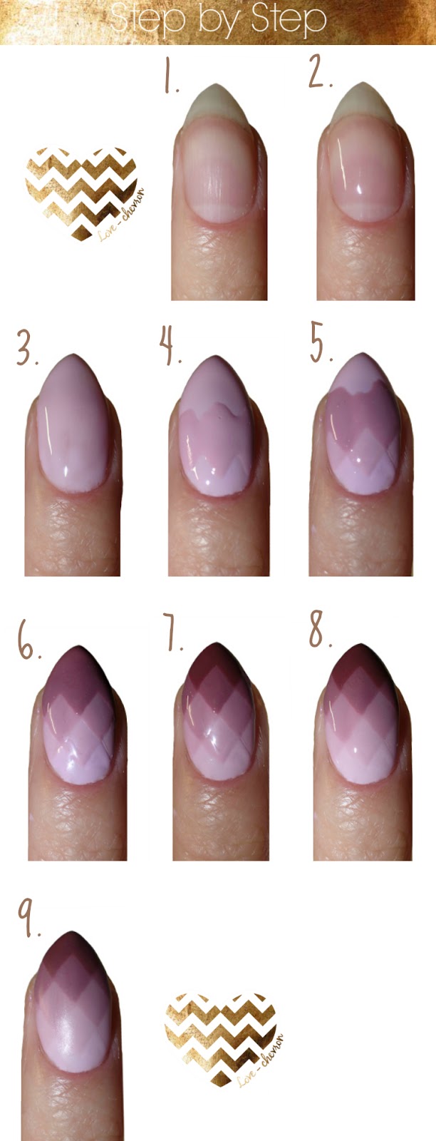 step by step nails geometryczne ombre na hybrydzie krok po kroku