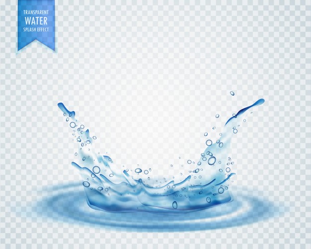 Blue water splash with ripples isolated on transparent background Free Vector