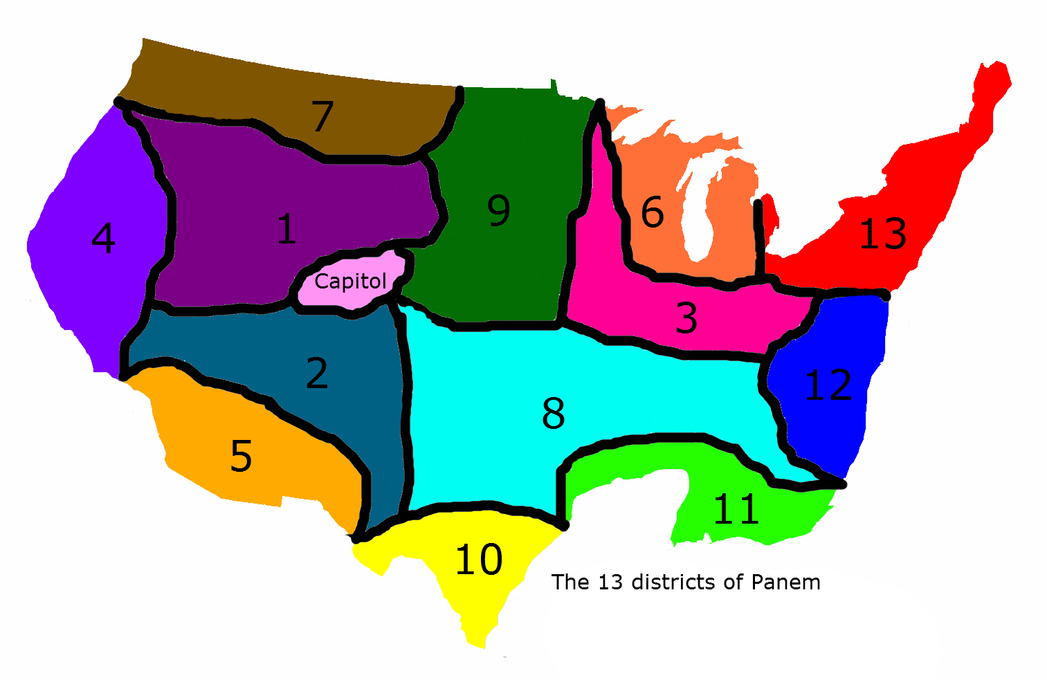 Post Apocalyptic maps of the world - Panem 