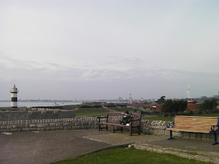 southsea castle, spinnaker tower and old portsmouth from seafront