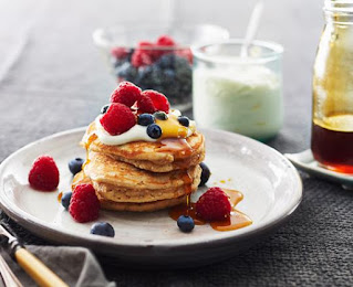 Wholemeal Peanut Butter Chia Pancakes