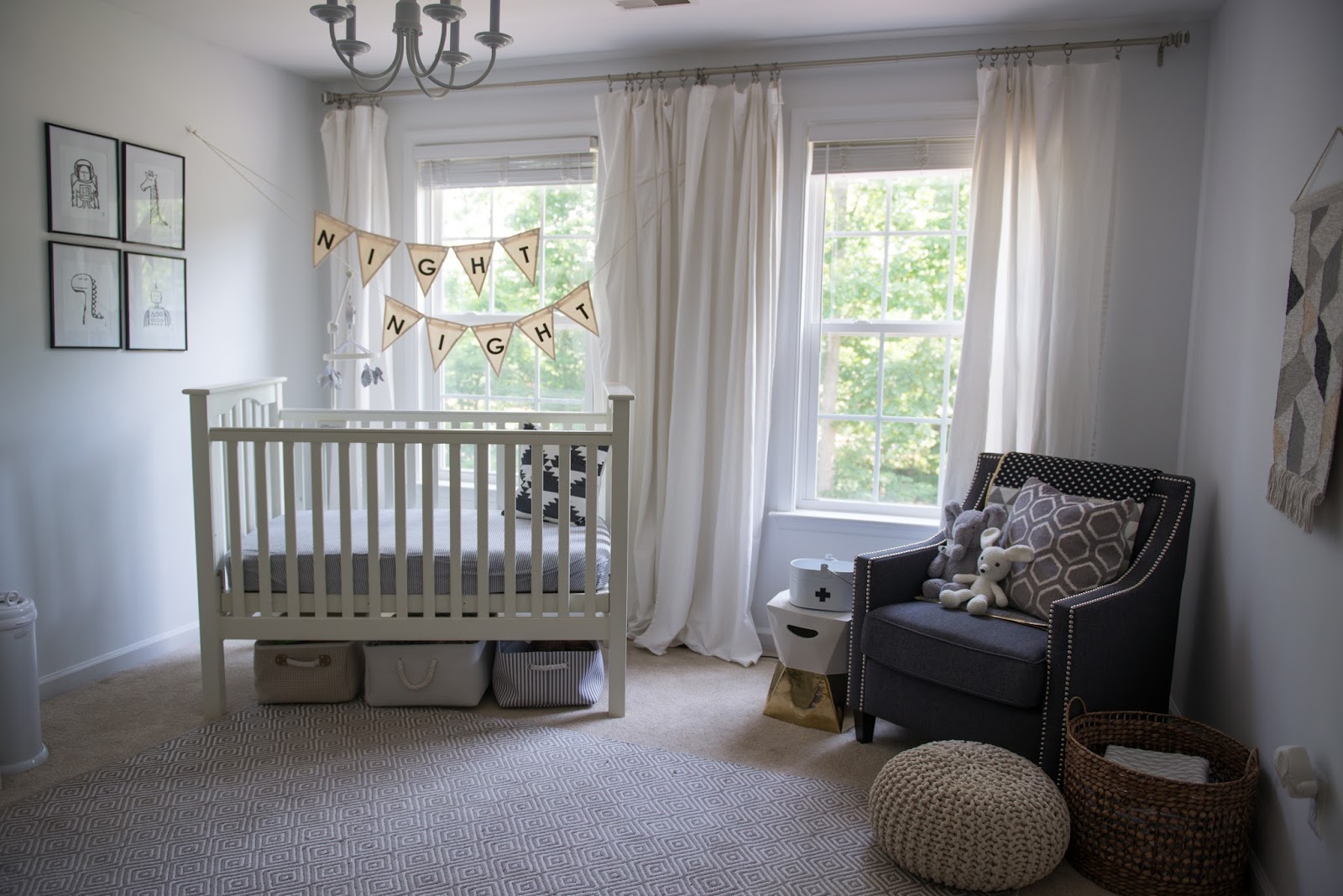 Domestic Fashionista Our Updated Nursery Gray and White Neutral Boys