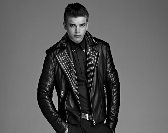 versace leather jacket mens