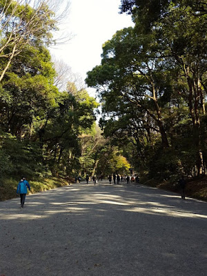 Walking path at Meiji Shrine Tokyo Japan 