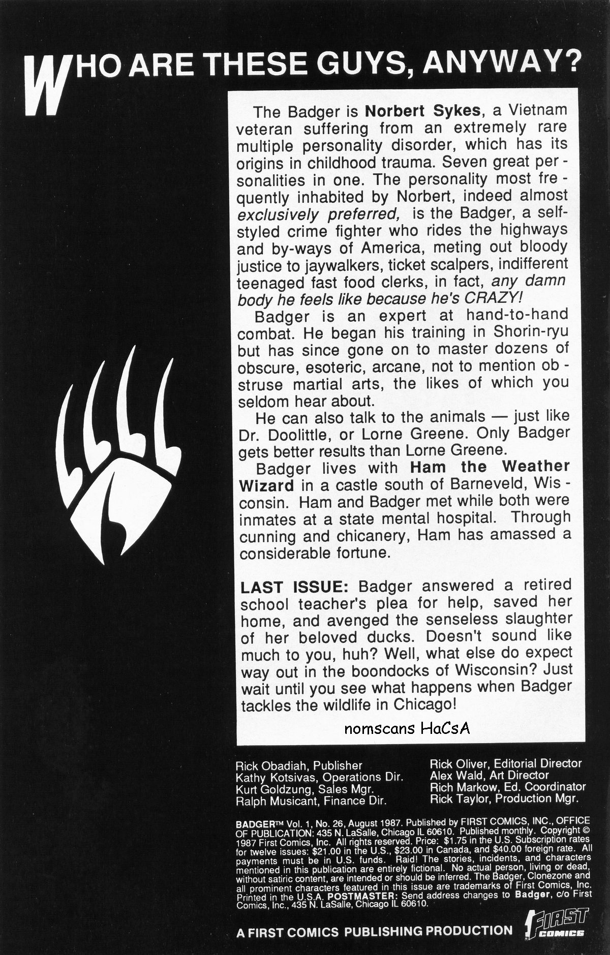 Read online The Badger comic -  Issue #26 - 2