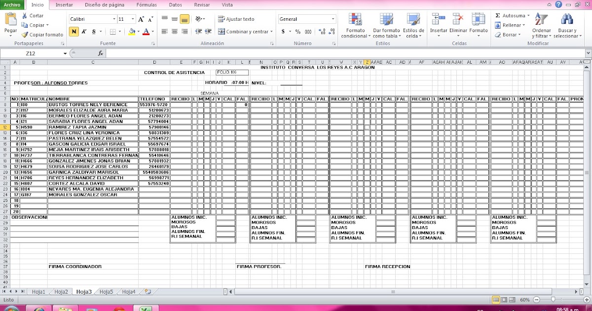 formato lista de asistencia excel koni polycode co