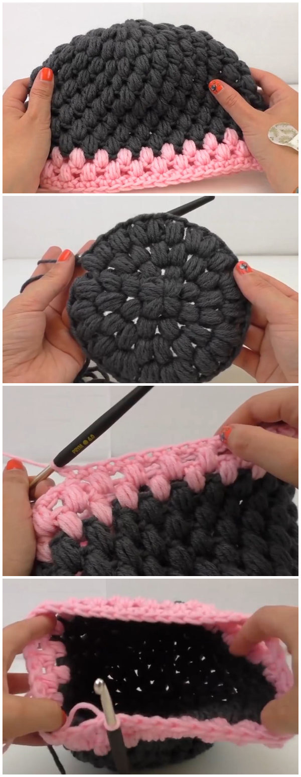 Crochet Puff Stitch Hat