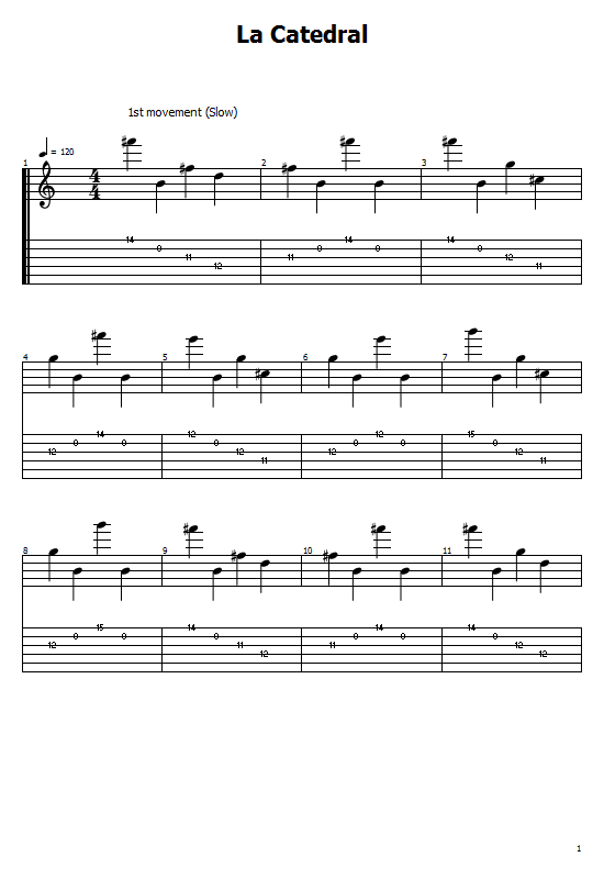 La Catedral (1st And 2nd Movements) Tabs Agustín Barrios - How To Play La Catedral - Agustín Barrios On Guitar Tabs & Sheet Online (Classical Guitar Fingerstyle)