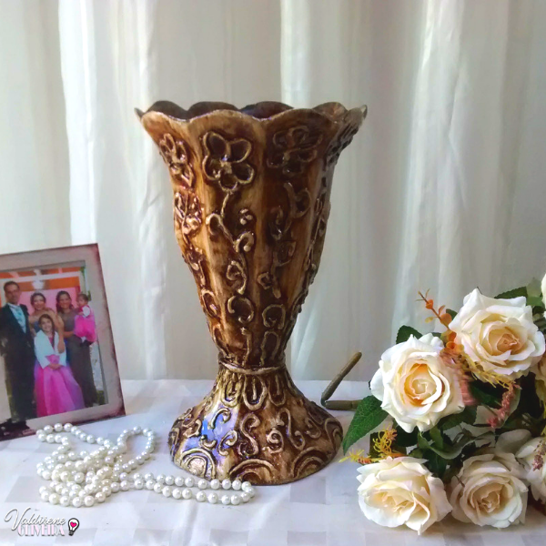 vaso artesanal feito com caixa de leite