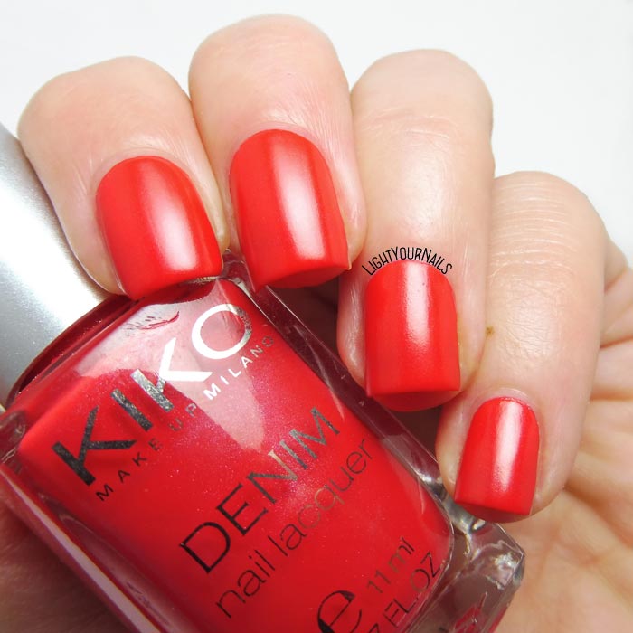 Smalto rosso semi mat Kiko 461 Art Poppy Red satin nail polish #kiko #unghie #nails #lightyournails