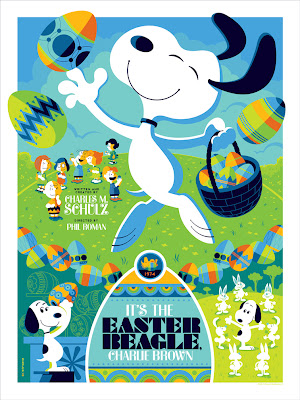 Dark Hall Mansion - “It’s the Easter Beagle, Charlie Brown!” Peanuts Standard Edition Screen Print by Tom Whalen