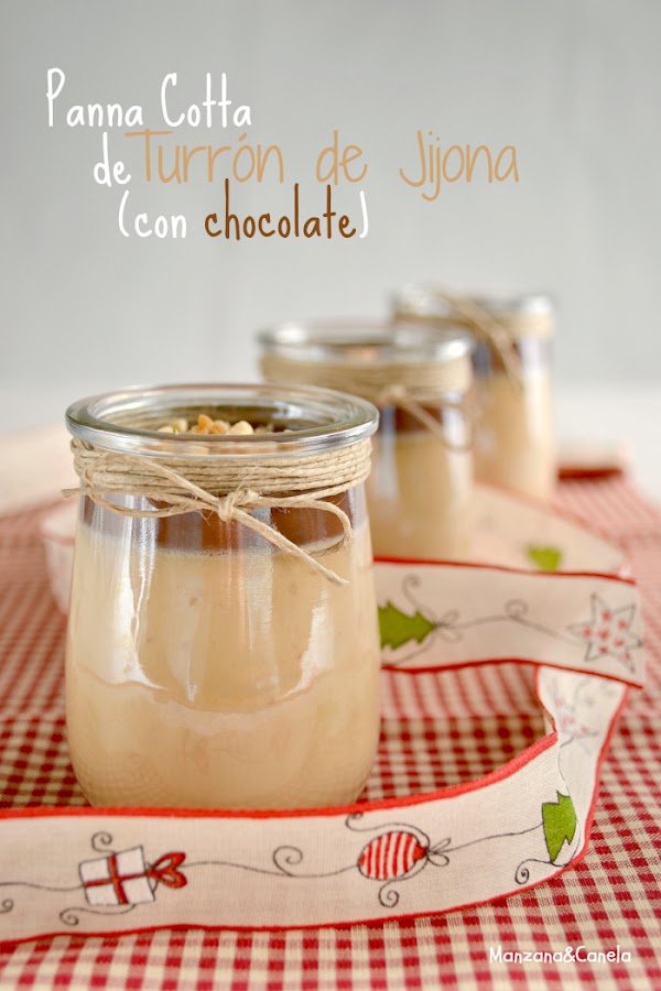 Pannacotta de turrón de Jijona con chocolate