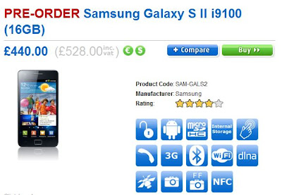 Samsung Galaxy S2 preorder in UK