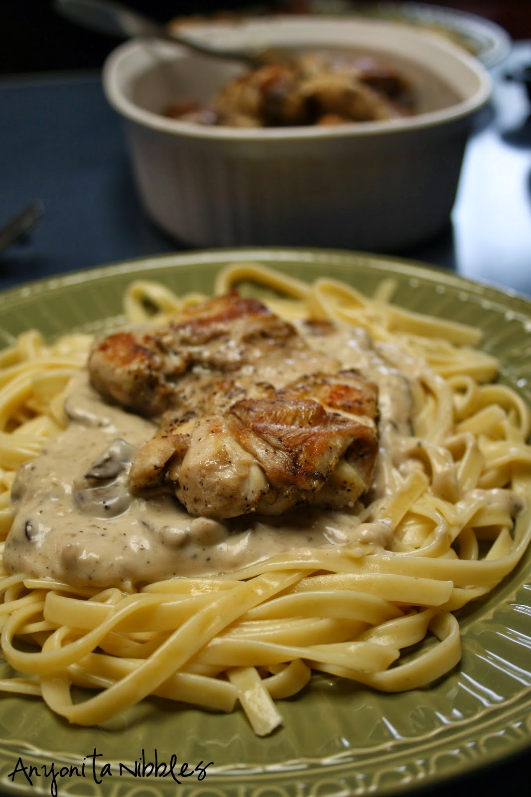 Succulent grilled chicken marinated in sagewith a 10 minute mushroom sauce from www.anyonita-nibbles.com