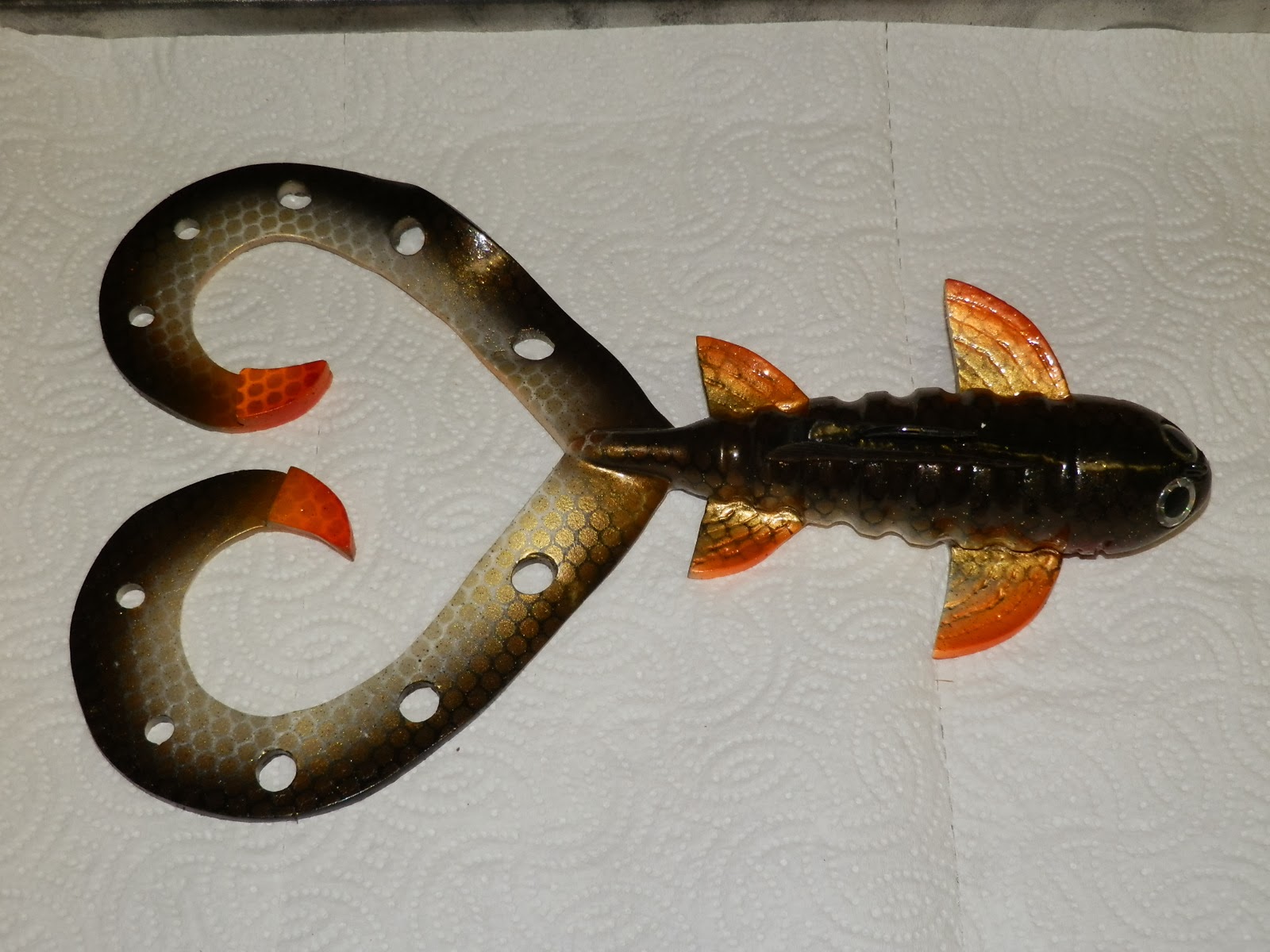 Boggs Custom Lures Paint Work On Two Rubber Hairy Tackle Lures