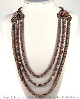 Beaded necklace "Quadrille" - beaded by PrettyNett.de