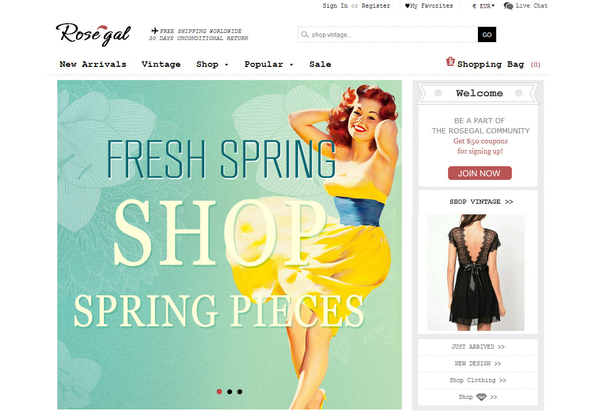 Rosegal , tienda online vintage , shop vintage - Mystix's ...
