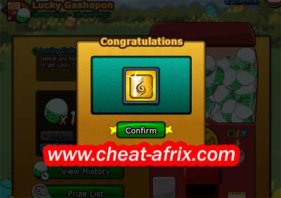 Cheat Lucky Gashapon 2013 Ninja Saga
