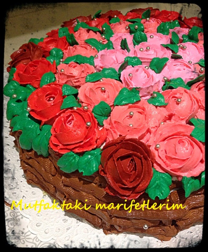 Gül sepeti pasta Mutfaktaki Marifetlerim