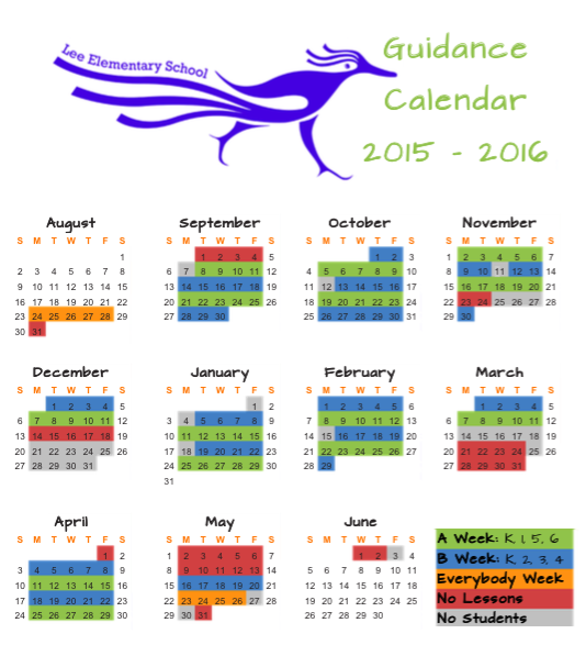 Ms. Sepp's Counselor Corner Counseling Calendar